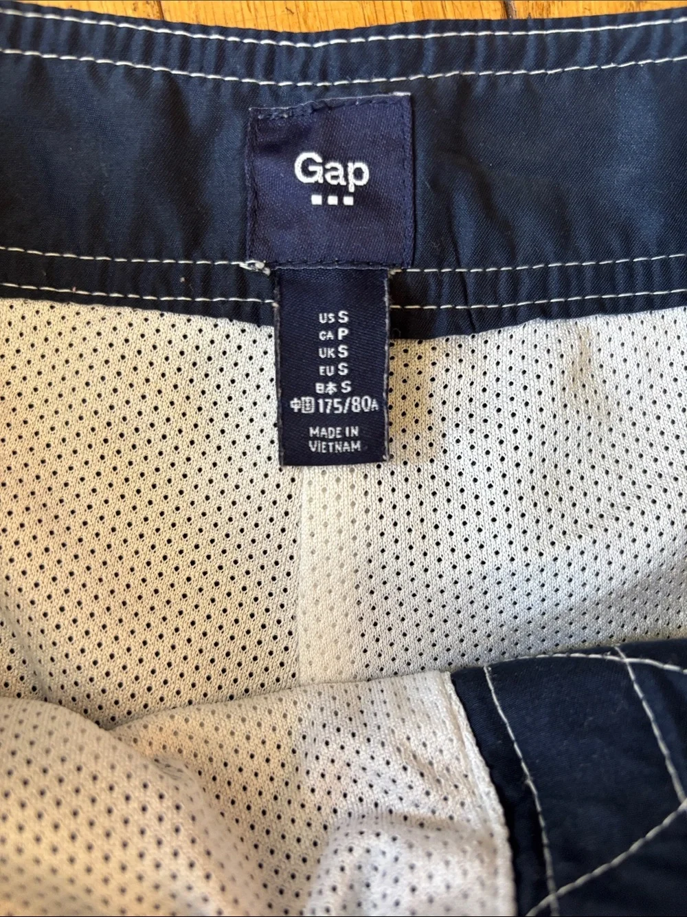 GAP Navy and Teal Colorblock Swim Board Shorts